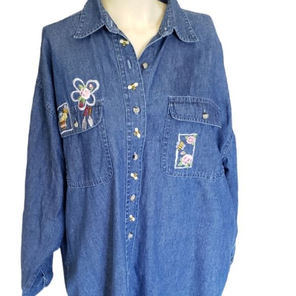Bumble Bee/ Gardener Peter Joseph & Honey Denim Button Down - Picture 2 of 9